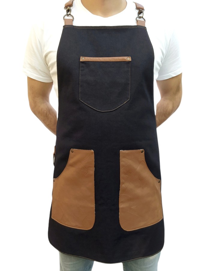 Amazon.com: Under NY Sky Cargo Black Apron – Cross-Back with Leather Straps,  Heavy-Duty Waxed Canvas and Split-Leg – Adjustable for Men and Women – Pro  Woodworker, Mechanic, Blacksmith, Welder, Artist Aprons :
